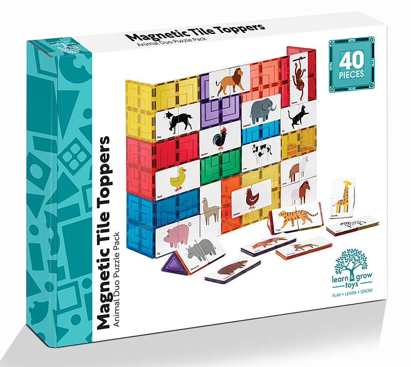 Learn and grow - Magnetická stavebnice Zvířecí puzzle 40 ks