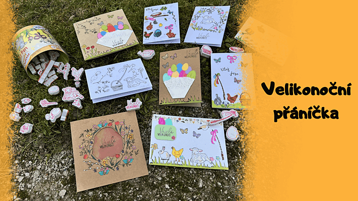 Jedinečná jarně velikonoční přáníčka díky razítkům Stampo Minos od Aladine