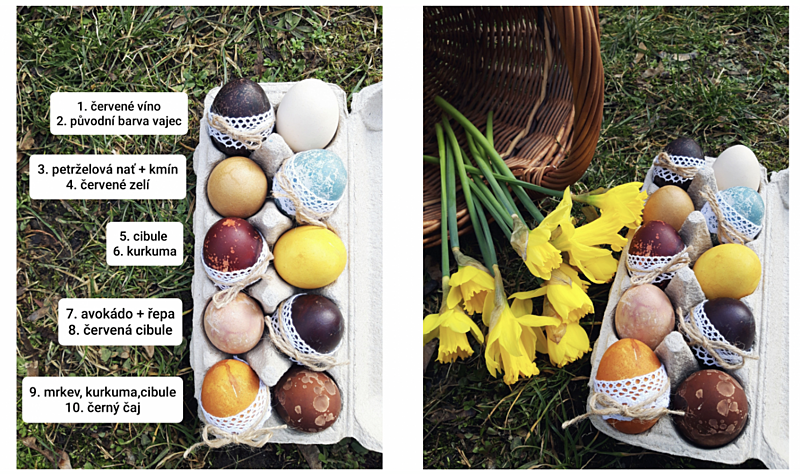 velikonoční tvoření - přírodní barvení vajec
