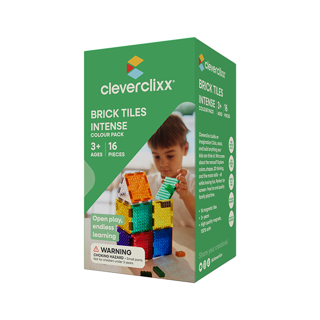 Cleverclixx Magnetické čtverce pro Lego Intense 16 ks 