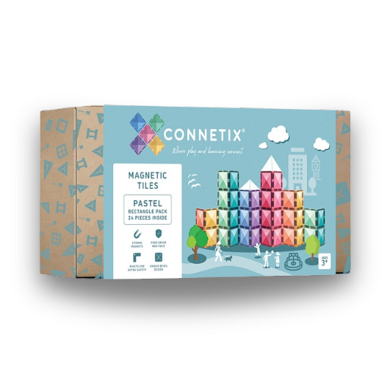 Connetix Tiles - Magnetická stavebnice PASTEL Rectangles 24 ks
