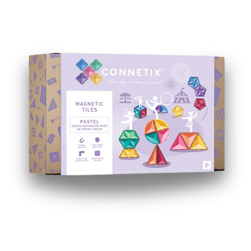 Connetix Tiles - Magnetická stavebnice PASTEL Shapes Expansion 48 ks