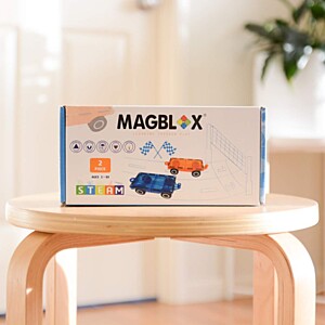 MAGBLOX – podvozky pro auta 2 ks modrá/oranžová