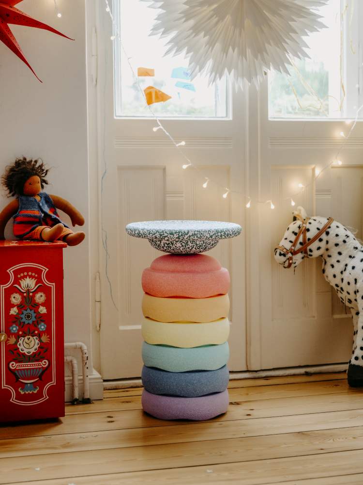 Stapelstein Blush Special Rainbow Set pastel + balanční deska