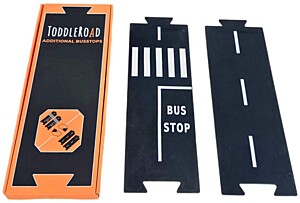 TODDLEROAD autobusobé zastávky - flexibilní silnice - 2 silikonové puzzle díly